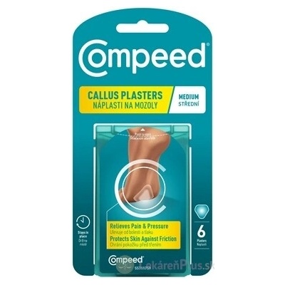 Compeed na mozole STREDNÁ hydrokoloidná (inov. 2026) 6 ks