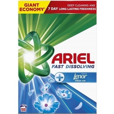 Ariel Fast Dissolving + Lenor prací prášek Fresh Air 5,5 kg