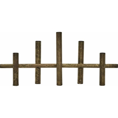 House Doctor Kovový svícen Maxi Antique Brass 45 cm, zlatá barva, kov