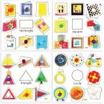 Bigjigs Toys - Комплект от 4 дървени пъзела - Формички 3 (BJ088)