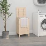 vidaXL Кутия за пране, 44x44x76 см, борово дърво масив (823574)