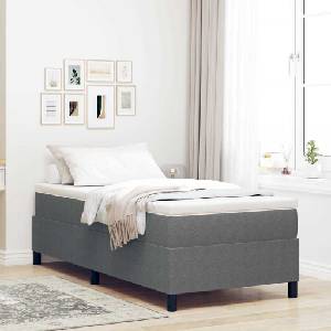 vidaXL Легло с пружинирана основа Светлосив и бял 90 x 200 cm (3337442)