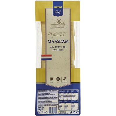 Metro Chef Maasdamer 45 % plátky 1000 g