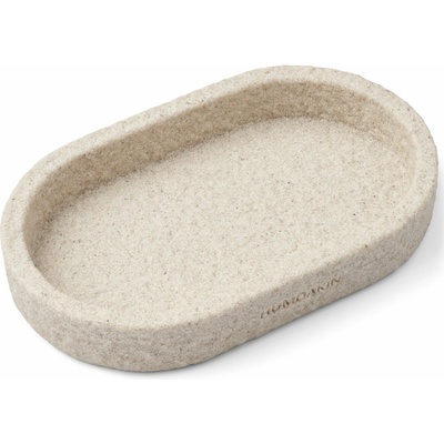 Humdakin Ozdobná tácka ovál biela pieskovec 25 cm