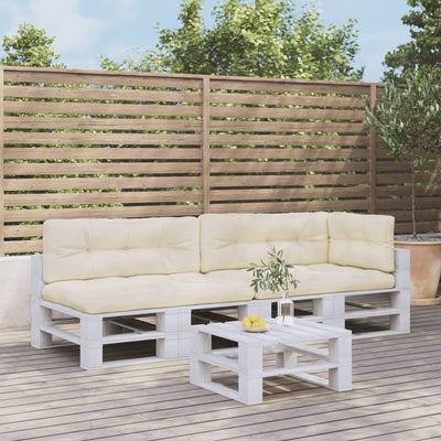 vidaXL Палетни възглавници, 5 бр, кремави, текстил (3217136)