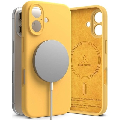 Ringke Magsafe Калъф за iPhone 16, Ringke Silicone Magnetic Case, Жълт (8800274960633)