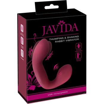 Image 1 of Javida Thumping & Shaking Rabbit Vibrator Red