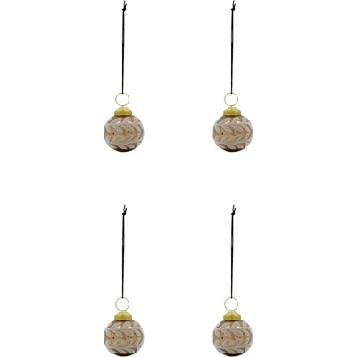 House Doctor Sklenené vianočné ozdoby Vellu Sand – set 4 ks