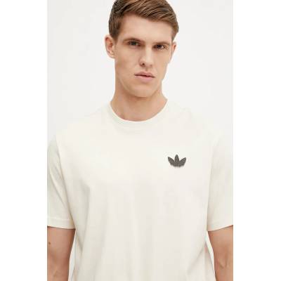 adidas Originals Памучна тениска adidas Originals Skeleton Back Tee в бежово с принт JN4560 (JN4560)