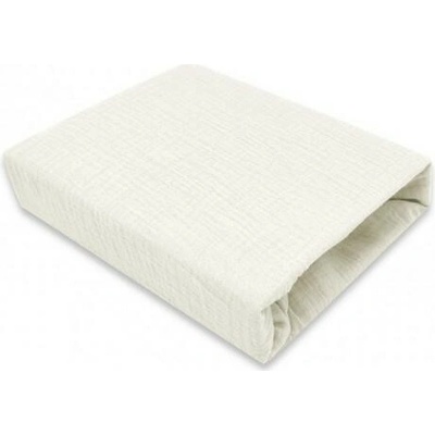 Baby Nellys Mušelínové prestieradlo Nature double Smotanové 60x120
