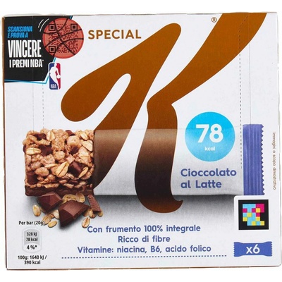 Kellogg's cereálne tyčinky s kúskami čokolády 6 x 20 g