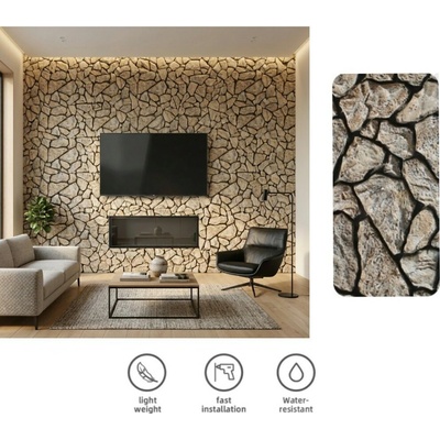 Kamenný 3D obklad PU pre interiér/exteriér - prírodný moderný vzhľad kameň XARO