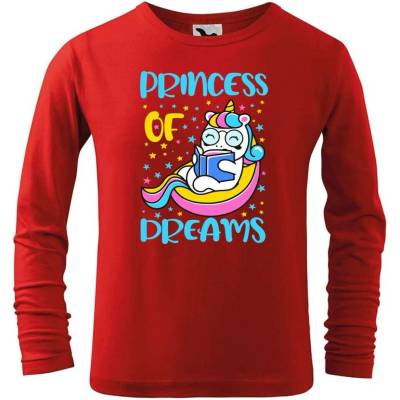 DOBRÝ TRIKO Dětské bavlněné triko Princess of dreams Červená