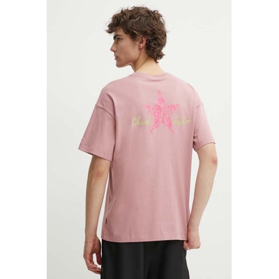 Converse Памучна тениска Converse в розово с апликация 10025187-A02 (10025187.A02)