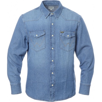 Wrangler pánska džínsová košeľa 27MW Icon mid stone modrá 112341913