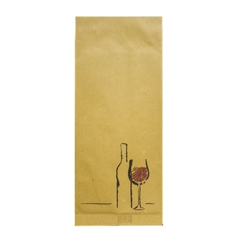 Horecano Хартиен джоб за прибори със салфетка с декор "Вино" 11x25cm (BP53)ПАКЕТ 125бр (012401)