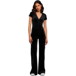Urban classics Гащеризон Urban classics Velvet short sleeve jumpsuit - Black (Black)