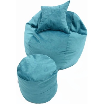 Pufrelax Комплект, Барбарон с табуретка за крака и декоративна възглавница, 500л. Matusalem - Puddle, Перящ се калъф, Подходящ за деца, Пълнеж с микс от мемори пяна и дунапрен, Гама Diamond