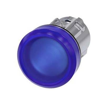 SIEMENS Signálka 22 mm, kulatá, kov, s vysokým leskem, modrá, čočka, hladká