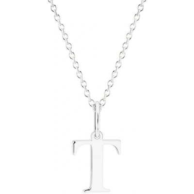 Gemmax Řetízek s písmenem „T“ bílé zlato GUSWN-43601-25841