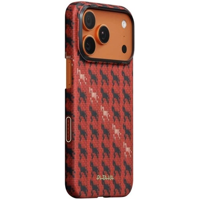 PITAKA Magsafe Калъф за iPhone 17 Pro Max, Pitaka Edge Happiness Rides Case Cinnabar Steed, Червен (HR1708PM)