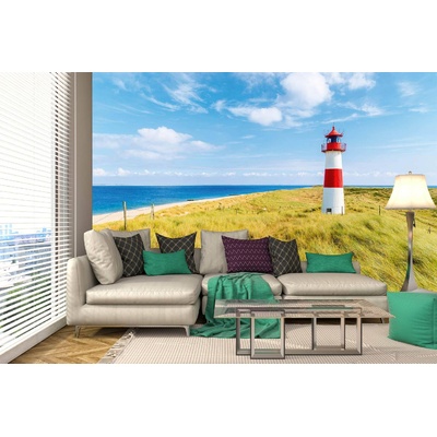 DIMEX ART Самозалепваща се флизелинова фототапета фар на плажа 375 x 250 см