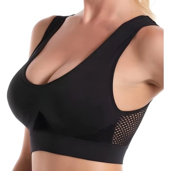 HARAHU Спортен безшевен сутиен - Черен / xxxl kp30526