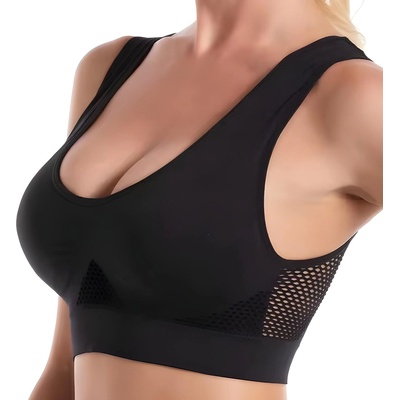 HARAHU Спортен безшевен сутиен - Черен / xxxl kp30526