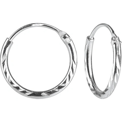 Luminosa stříbrné náušnice KRUHY DIAMOND SE-K-008