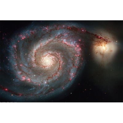 Plagát, Obraz - Vírová galaxia (M51) - snímka NASA, 91.5 × 61 cm