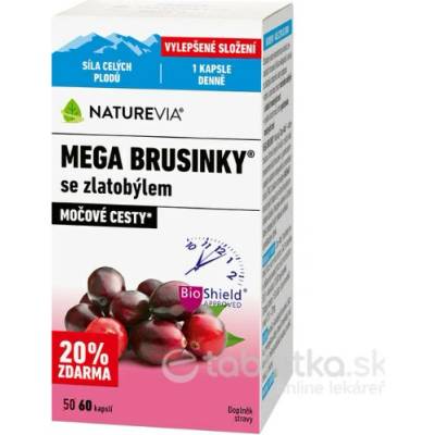 Naturevia mega brusnice so zlatobyľou 60 kapsúl