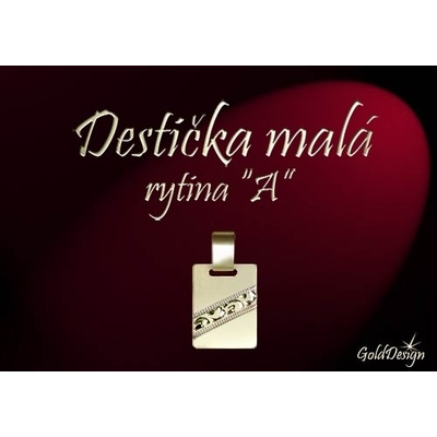 Gold Design Destička malá A přívěsek zlacený GD709