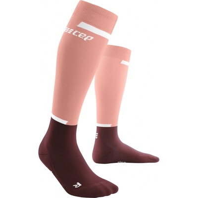 CEP dámské běžecké kompresní podkolenky 4.0 rose / dark red