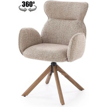 Velmoro Трапезен стол К-585 с функция въртене тъмнобежово/светъл орех