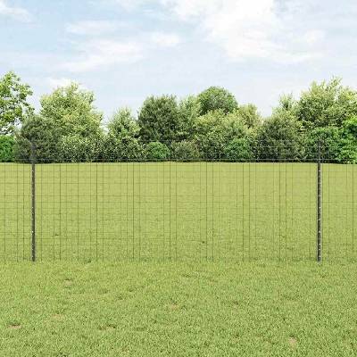 VidaXL Plot s sloupkem Šedá 1 x 10 m Ocel a PVC