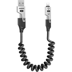 Dudao L20 PRO кабел за данни 4 в 1 Type-C/USB - Type-C/Lightning, 150 см, ЧЕРЕН (GP-193587)