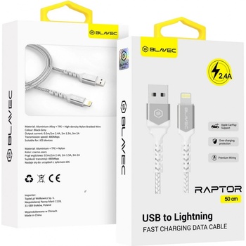 Blavec CRA-UL24WS05 USB na Lightning - 2,4A, 0,5m, bílo-stříbrný