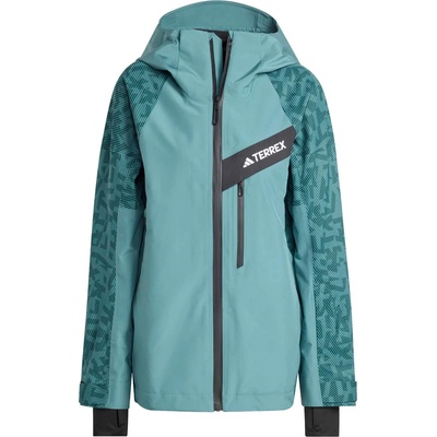 adidas Terrex Дамско ски яке adidas Terrex Women's Terrex Techrock Hybrid Primeknit CP+ Ski jacket - Aurora Ivy / Preloved Teal (104-6112-0113)