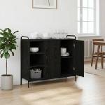 vidaXL Служебен шкаф Черен дъб 97 x 33 x 81 см Инженерна дървесина (8013854)