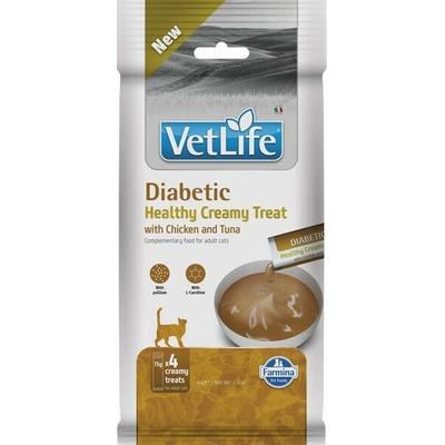 Farmina Creamy Vet Life Cat Diabetic with Chicken & Tuna maškrta pre mačky 60 g
