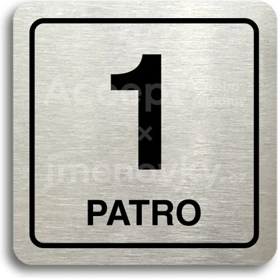 ACCEPT Piktogram 1 patro - stříbrná tabulka - černý tisk