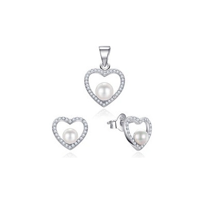 Nubis stříbrná souprava šperků s perlou NB-9039 – Zboží Dáma