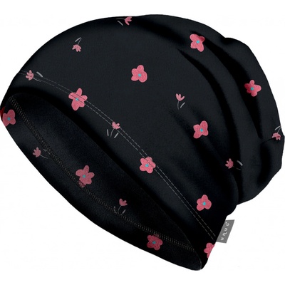 Unuo Unuo Dětská čepice fleecová Homeless Černá Květiny