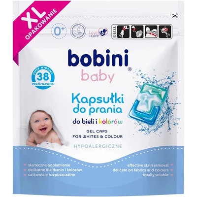 Bobini Baby Kapsule na pranie pre deti Hypoalergénne Biele Farba 38 PD