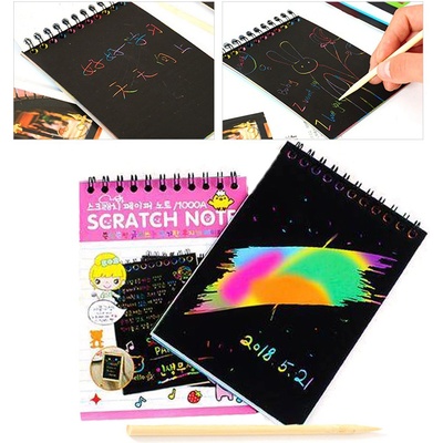 Scratch 2089 Škrábacie obrázky s dúhovým podkladom a paličkou blok ružový
