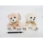 SUN-DAY AST. PLUSH BEAR, bow. , 15 cm, 2 col