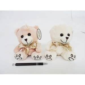 SUN-DAY AST. PLUSH BEAR, bow. , 15 cm, 2 col