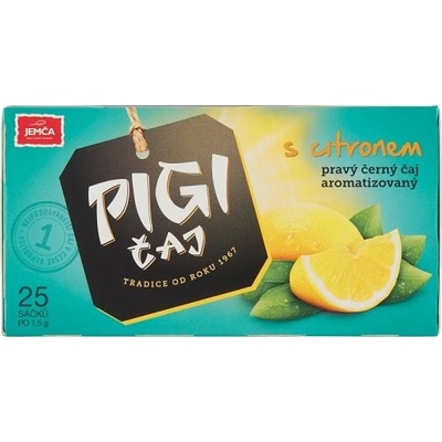 Jemča Pigi čaj s citronem pravý černý čaj aromatizovaný 25 x 1,5 g