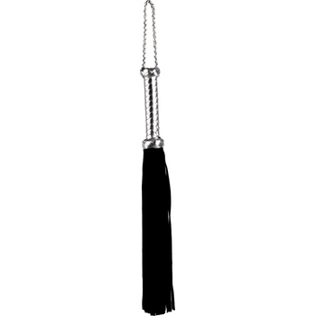 Devil Sticks Flogger with Metallic Leather Handle & Suede Leather Tails 46cm Black