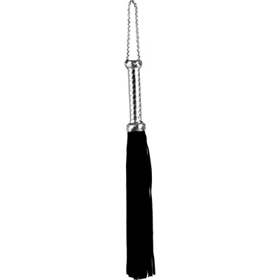 Devil Sticks Flogger with Metallic Leather Handle & Suede Leather Tails 46cm Black